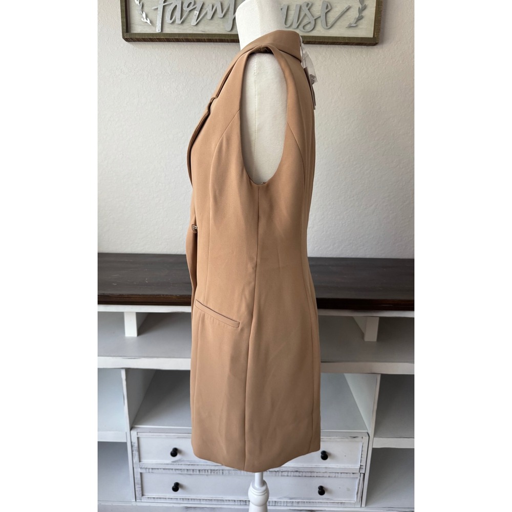NWT Good American Luxe Suiting Sleeveless Blazer Dress Pecan Size 3 L EE - Picture 5 of 8